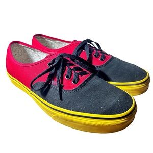 Mickey Mouse Vans Men 11.5 UK 10.5 EU 45 Red Black Yellow Canvas Authentic EUC